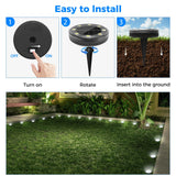 Peasur Mini Solar Ground Lights, 12 Pack Flat Solar Disc Lights Outdoor Waterproof, 2.3 Inch Small Solar Garden Lights Landscape Lighting for Outside Pathway Garden Yard Lawn Walkway,Cool White