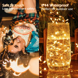 Fairy Lights Plug in, 10Ft 200LED Firecracker Firefly Lights, 8 Lighting Modes, Waterproof Copper Wire Cluster String Lights for Ceiling Bedroom Window Christmas Tree Decoration, Warm White