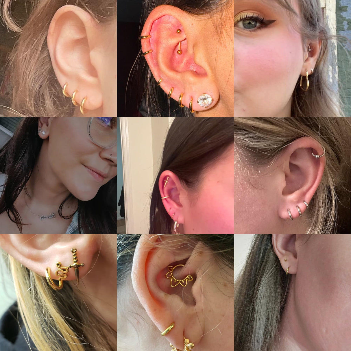 925 Sterling Silver Small Gold Hoop Earrings for Women Men,18K Gold Plated Hinge Huggie Hoop Earrings fit Cartilage, Helix, Tragus, Sung, Earlobe Lightweight Hypoallergenic Earrings (1 Pair - 7mm)