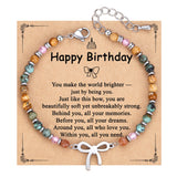 Junifi Birthday Gifts for Women, Happy Birthday Bow Bracelet Jewelry