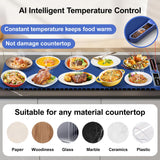 Electric Silicone Food Warmers for Parties Buffet XXL 40”X15” Extra Extra Large Food Warming Mat Keep Food Warm Last 18H Even Heating 104F to 248F with Child Lock Easy Clean