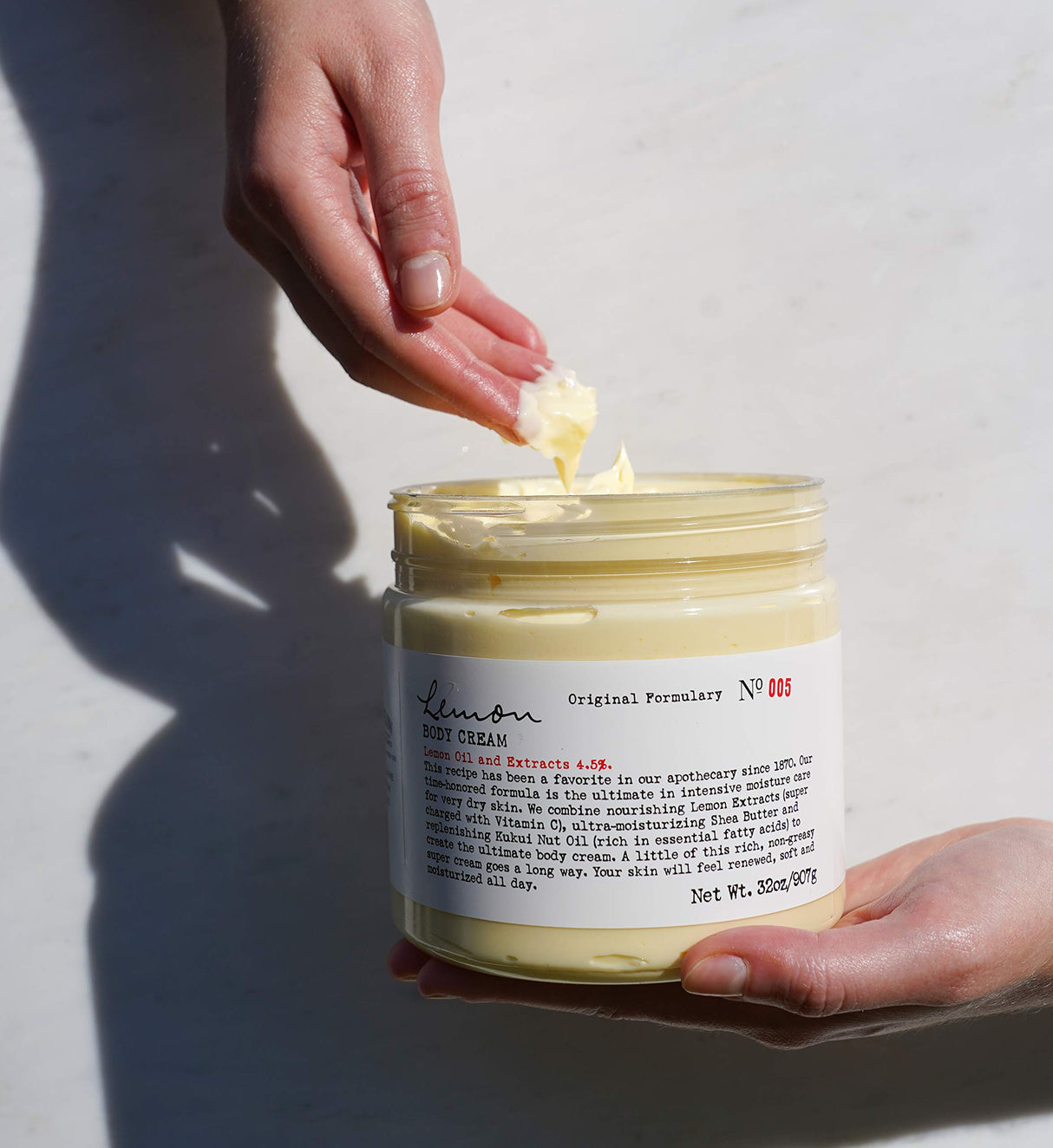 C.O. Bigelow Lemon Body Cream, Moisturizing Body Cream with Shea Butter, Kukui Nut Oil, Lemon Oil and Extracts for Dry Skin, 32 oz.