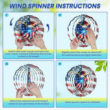 FLAGWIX American Eagle Decorations - 3D Stainless Steel Metal Wind Spinners 12 in - 4th of July Decorations for Window Yard Garden Patio, Patriotic Outdoor Decor, Eagles Gifts for Men Women Friends