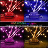 Mlambert 48FT Outdoor Patio RGB Cafe String Lights with Remote, Black