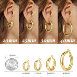 SHOWNII Chunky Gold Hoop Earrings - 14K Gold Plated Earrings for Women Hollow Tube Lightweight Thick Hoops Valentines Mother's Day Birthday Gifts