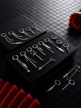 Hicarer 20 Pcs Men Dangle Earrings Stainless Steel Huggie Hoop Drop,Silver