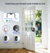 Veise VE018 Smart Knob Handle Lock - Fingerprint, App Control, Keyless Entry for Front Door and Bedroom, Electronic Digital Keypad, Auto Lock, Remote Access Sharing, Easy Installation, Matte Black