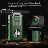 5-in-1 Torch Lighter with V-Shape Shear, Punch, Holder, and Draw Enhancer, Triple Windproof Flame, All-in-one Lighter with Multi-Functional Accessory, Refillable Butane Lighter with Gift Box for Men