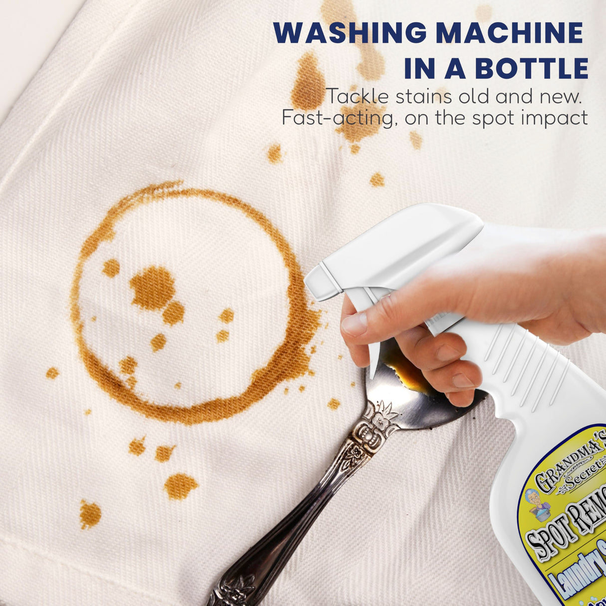 Grandma's Secret Spot Remover Laundry Spray - Chlorine, Bleach and Toxin-Free Stain Remover - Stain Remover for Clothes - Fabric Stain Remover Removes Oil, Paint, Blood and Pet Stains - 16 Oz, 3 Pack