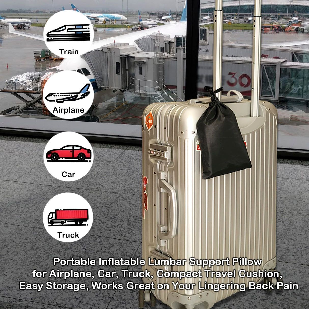 POPIPEN Inflatable Seat Cushion, Portable Air Seat Chair Cushions for Pressure Relief Breathable Waffle Square Seat Pad for Home Car Wheelchairs Office Chairs and Airplanes (1 Pack)