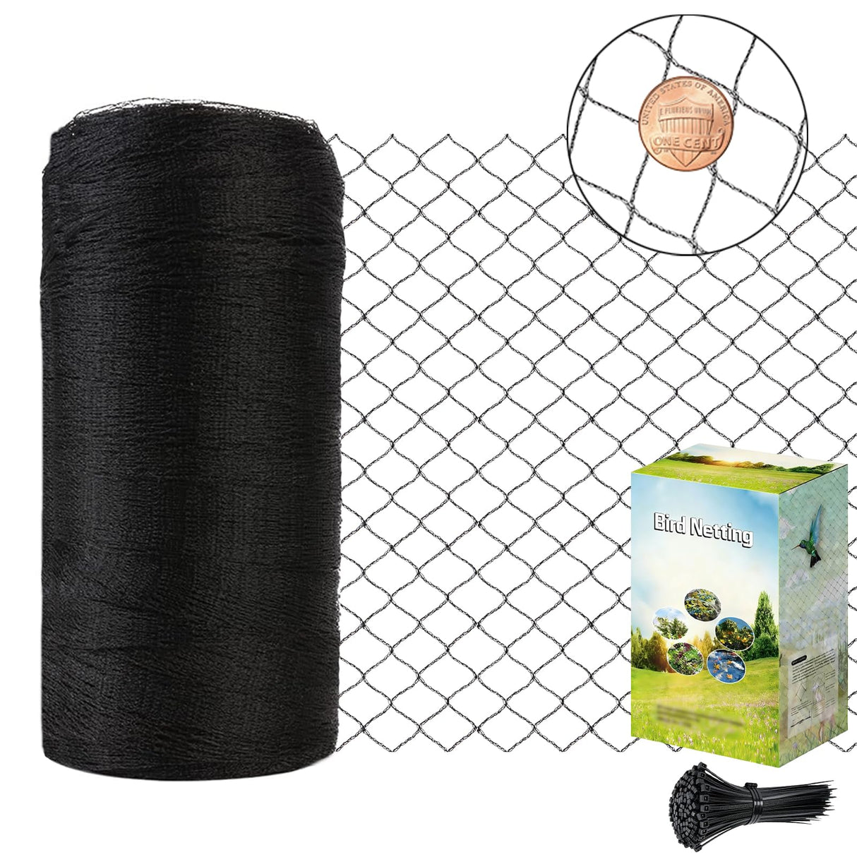 POYEE 20x20ft Bird Netting, 1/2 inch Mesh, Heavy Duty Garden Netting