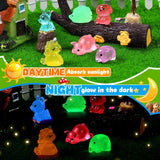 LOVEXIRAN 200PCS Luminous Mini Resin Animals 30 Styles, Little Small Animal Figures to Hide Tiny Resin Animals Variety Pack for Fairy Garden Accessories Micro Landscape Dollhouse Decor.