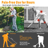 Rake for Leaves - 25 Tines Heavy Duty Metal Rake Set with Leaf Scoops & Collector Bag, Adjustable Rakes for Lawns, 3-in-1 Leaf Collection Tool for Efficient Yard Pine Needle Grass Cleanup 5FT