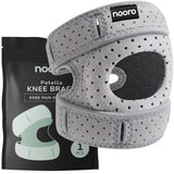 nooro Patella Knee Brace - Adjustable Knee Brace for Men and Women with Side Stabilizers, Open Patella Support for Injuries, Running, Sports, and Workouts - 1 pack
