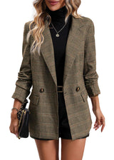Mina Self Old Money Clothes 2025 Fall Outfits for Women Winter Brown Tan Khaki Womens Christmas Party Nye New Years Eve Clothes Womens Trendy Boyfriend Fashion Ladies Women's Blazers & Suit Jackets