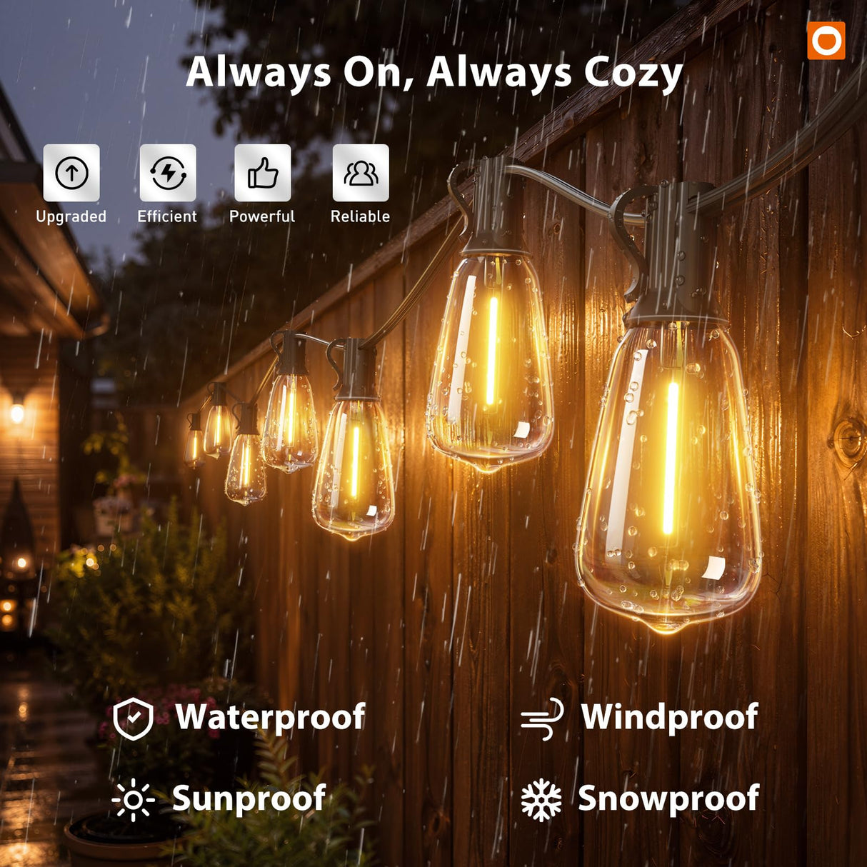 addlon 198FT Outdoor String Lights for Outside with Remote Waterproof Patio Lights with Plastic ST38 LED Edison Bulbs Outdoor Lighting Extra Long for Backyard Bistro Porch Garden Pergola Party Decor