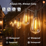 addlon 198FT Outdoor String Lights for Outside with Remote Waterproof Patio Lights with Plastic ST38 LED Edison Bulbs Outdoor Lighting Extra Long for Backyard Bistro Porch Garden Pergola Party Decor