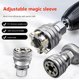 Abruga Upgraded Adjustable Universal Socket Wrench, Manual Socket Wrench, Multifunctional Sleeve, 10mm-19mm Universal Sockets Tools for 3/8" Drive Ratchet Torque Wrench and Power Drill