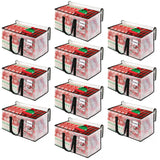 BlissTotes Moving Bags, 10-Pack Storage Bags, Moving Bags Heavy Duty Extra Large, Moving Totes, Clear Moving Bags, Reinforced Handles & Tag Pocket, Christmas Totes (125L)