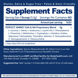 BodyHealth PerfectAmino Powder - BCAA and EAA Powder for Pre and Post Workout - Amino Acid Energy Drink for Men and Women to Support Lean Muscle and Recovery - Unflavored - 60 Servings