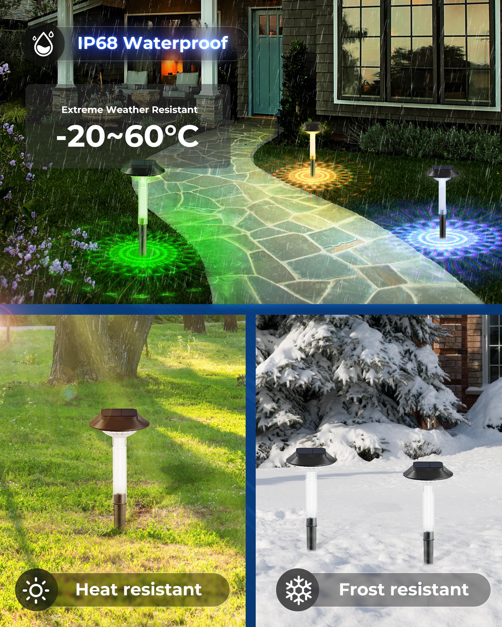 ALEPOD Color Changing Solar Pathway Lights - Thumbnail 3
