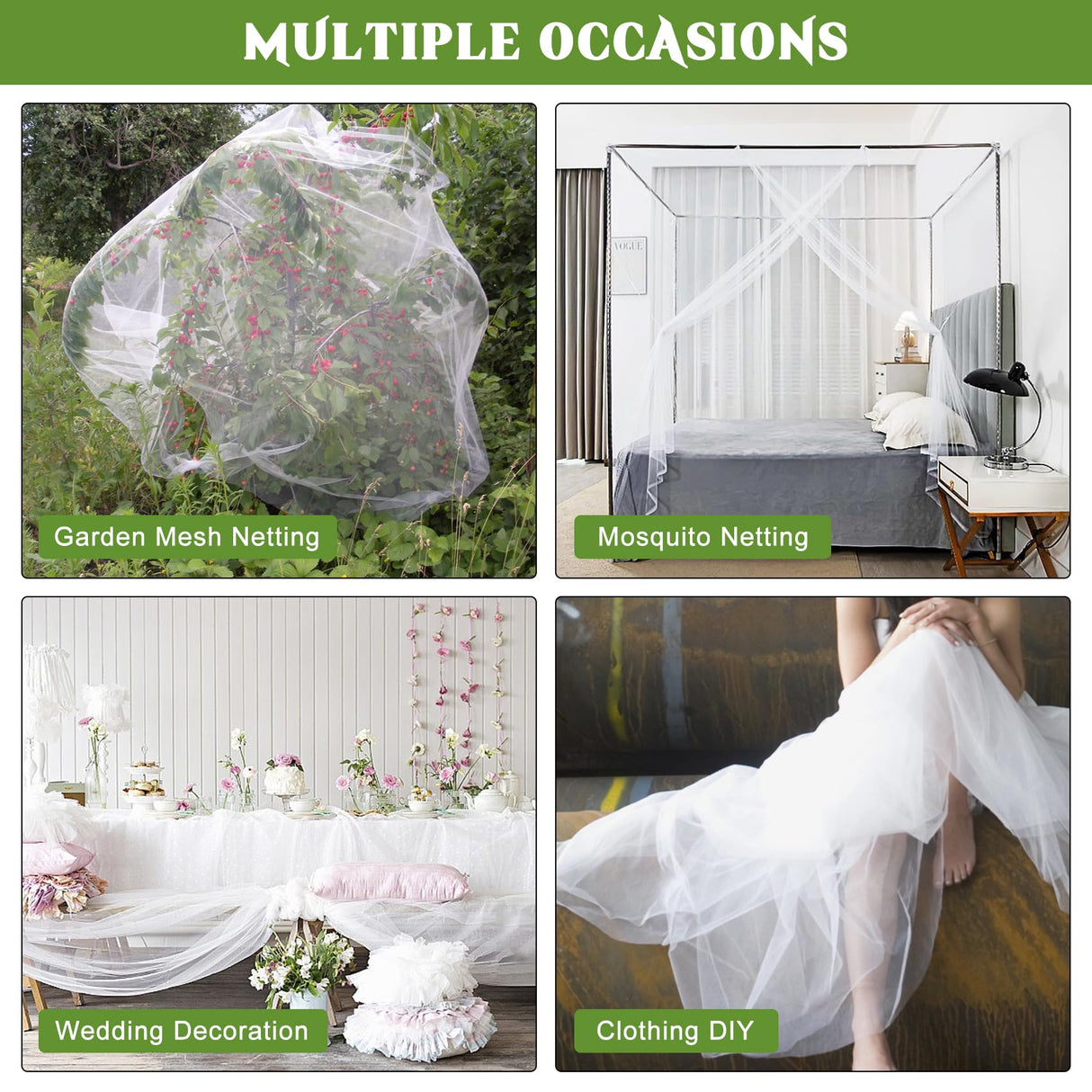 39 x 10 Ft Mosquito Netting for Patio, White Mosquito Net for Garden