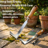 Msstoodun 2 Pack Crack Weeder Tool with Bonus Root Hook, Lightweight Manual Weeding Tool for Sidewalk Cracks, Patio, Driveway & Pavers, Ergonomic Weed Remover for Grass, Moss & Small Weeds