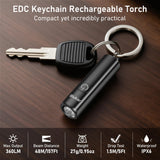 Blukar 2 Pack Rechargeable EDC Flashlight, 360L Mini Keychain Flash Light with 3 Lighting Modes, Memory Function, Waterproof, Compact and Portable Pocket Light for Everyday Carry, Emergency, Camping