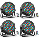 36LED Stage Lights RGB Par Light DMX Lighting Stage Uplights for Events Music Dances Shows Party Wedding Church School Christmas Club (4 Packs)