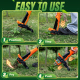 Crywag Weed Puller Tool - Stand Up Weed Puller with 4-Claw Steel Head, 39" Retractable Handle & Easy-Eject Mechanism for Dandelions, Clover & More, No Bending or Kneeling