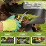 4in x 50ft No Dig Landscape Edging, Garden Edging Border with 75 Spikes, Hammer & Gloves, Tool-Free HDPE Lawn Edging Kit for Garden Yard Flower Beds Pathway Landscaping Project