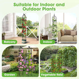 2PCS Garden Obelisk Trellis for Climbing Plants Outdoor, 6.2 ft Tall Trellis for Roses Clematis Jasmine Ivy Flower Light Climbing Vines Potted Plant Support, Patio, Yard