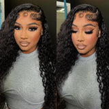 Deep Wave Lace Front Wigs Human Hair 200% Density 20 Inches HD Deep Wave Wig Human Hair Lace Front Wigs Deep Curly Human Hair Wig For Women 13x4 Deep Wave Frontal Wig Pre Plucked With Baby Hair