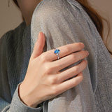 ADRAMATA 925 Sterling Silver Rings for Women Mood Ring Statement Size 9