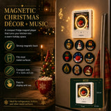 Christmas Magnetic Fridge Vinyl Record Player Music Box, Mini Music Magnets