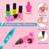 Amagoing Kids Nail Polish Set for Girls, Girls Nail Kit Ages 7-12 with Nail Dryer, Quick-Dry Nail Polish, Nail Art Pens, Cartoon Press on Nail, Makeup Bag, Spa Manicures Birthday Christmas Gift Toy