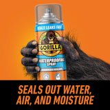 Gorilla Waterproof Patch & Seal Rubberized Sealant Spray, Crystal Clear, 14 Ounce (Pack of 2) - Seals Out Water, Air, and Moisture