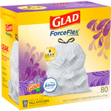 Glad Tall Kitchen Trash Bags 13 Gallon, Gain Lavender Garbage Bags, Odorshield with Drawstring, 80 Count