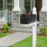 Architectural Mailboxes Parsons™ Rust-Proof Plastic Post Mounted Mail Box for Outside, Black, Medium Curbside Mailbox, USPS Approved for Residential Delivery