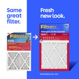 Filtrete 20x25x1 Air Filter, MERV 11, MPR 1000, Allergens & Pet Dander, 3-Month AC and Furnace Filters, Cleaner Air, Reliable Airflow, 2 HVAC Filters (Actual Size 19.68 x 24.68 x 0.81 in)