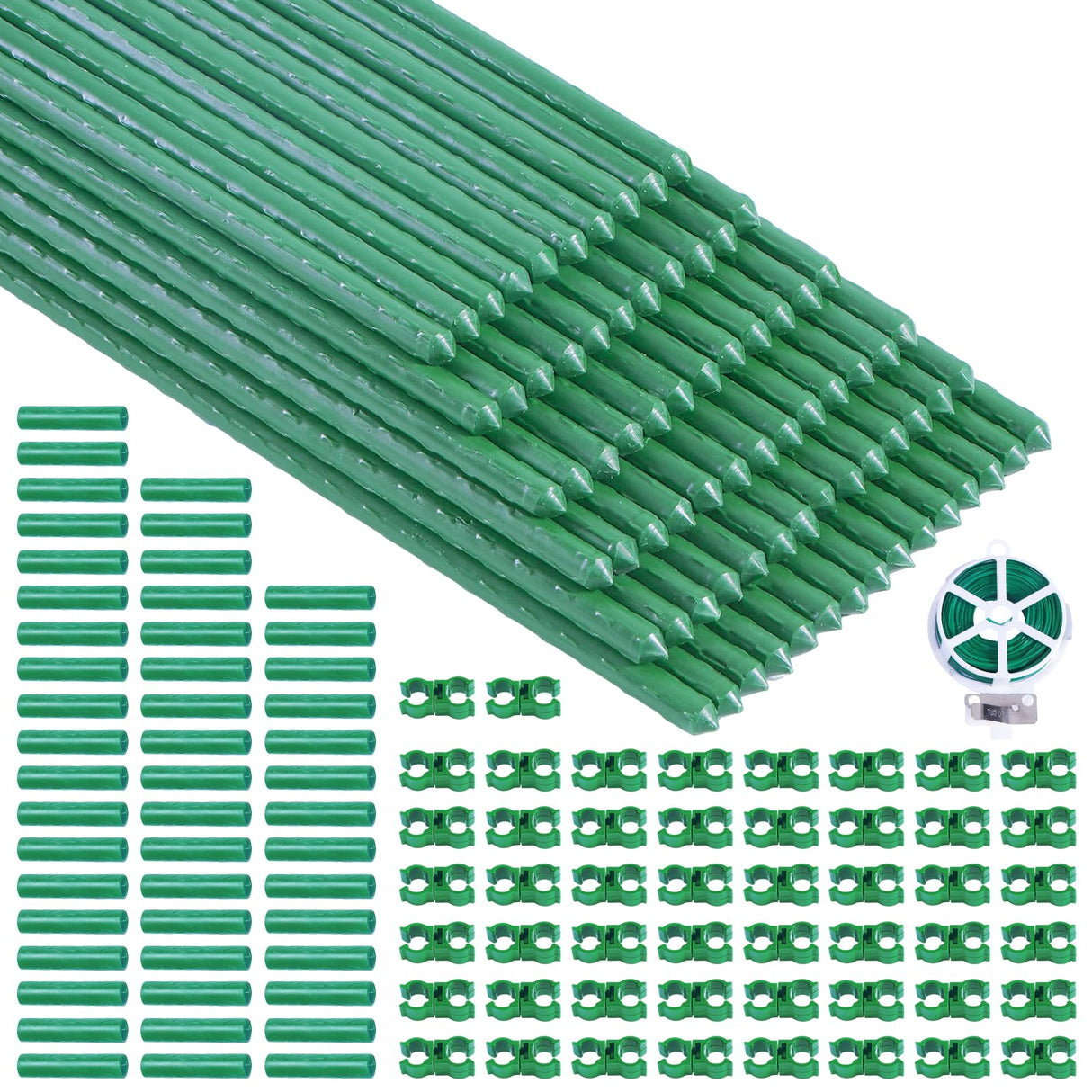 100 Pcs Garden Stakes 16 Inch DIY 4ft 5ft 6ft 7ft 8ft Tomato Plant Stakes