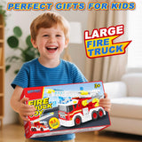 Large Fire Trucks Toys for Toddlers, Kids Toys for 3 4 5 6 7 8 Years Old Boys, 15" Firetruck Toy for Kids with Ladder, Lights, Sounds & Water Shooting, Christmas Birthday Gifts for Boys & Girls