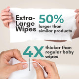 Nurture XL Ultra Thick Body Wipes for Adults w/Aloe | 120 Extra Large Disposable Cloth Wet Cleansing No Rinse Bathing Washcloths, Waterless Shower | Bath Wipe for Women, Men & Elderly