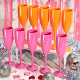 XUWAIDSGN Acrylic Champagne Flutes Toasting Glasses Unbreakable Mimosa Bar Reusable Wine Glasses Vintage Champagne Flutes Stemmed Drinking Cups 5.4 OZ for Christmas Birthday (24, Orange)