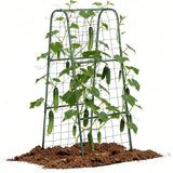Cucumber Trellis for Raised Bed, Garden Trellis for Climbing Plants Outdoor, Metal Arch Trellis U-Shape Vegetables Support for Tomotoes Grape Vines Beans Peas (Green, 15.7" L x 24" W x 48" H)
