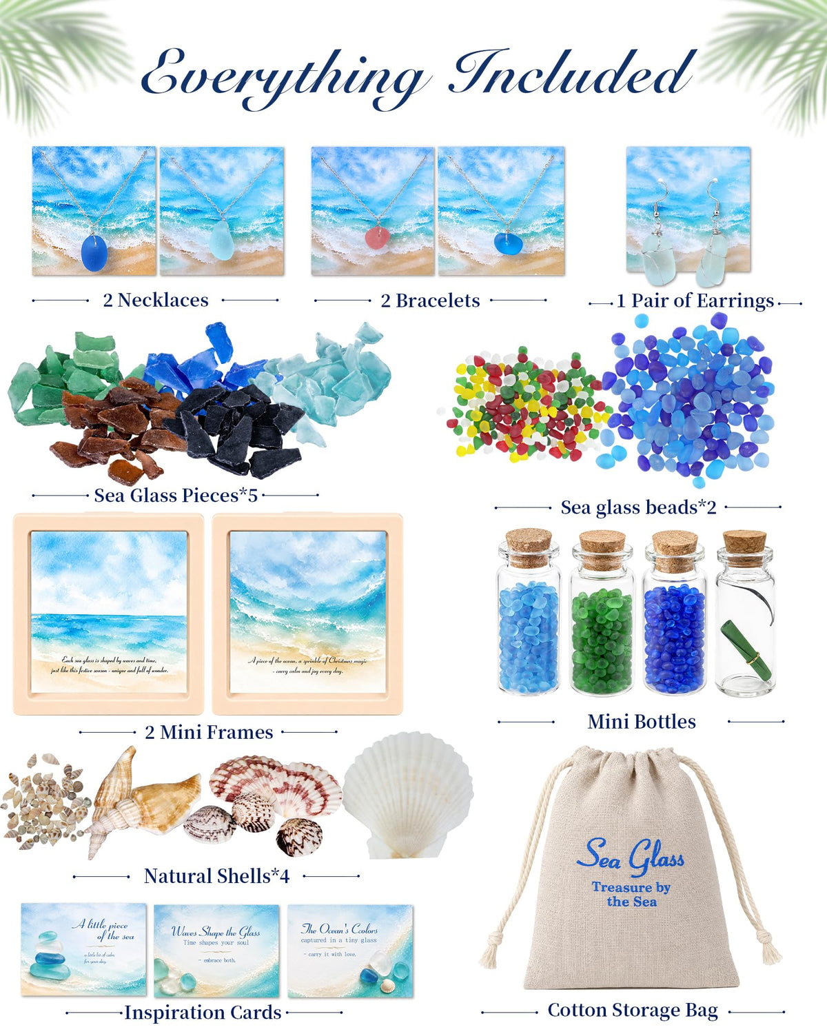 Sea Glass Advent Calendar 2026 for Women and Teen Girls, Jewelry DIY Craft