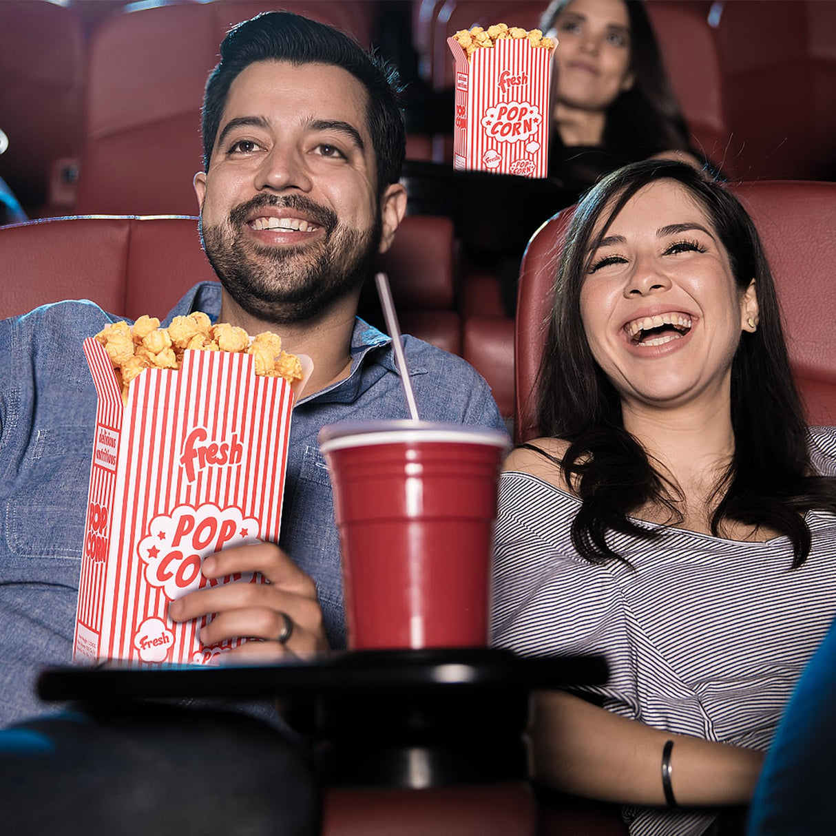 Dualshine 200 Pack Popcorn Boxes,1.25 oz Paper Popcorn Containers,Red and White Striped Close-Top Cardboard Pop Corners Bags Individual Servings for Theater Night Movie,Party,Christmas