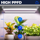 Barrina 2FT T8 Grow Light, 144W(6 x 24W), 800W Equivalent, Full Spectrum, Sunlight Plant Light, LED Grow Light Bulbs, for Indoor Plant Growing, with V-Shaped Reflector, Pinkish White, 6-Pack