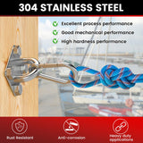 sprookber 304 Stainless Steel Pad Eye Snap Hooks, M10 Heavy Duty Ceiling Hooks, 1700lb Capacity Hammock Swing Hanging kit, Plant Hangers, Marine Hardware Staple Hook Loop with Screws, Set of 8