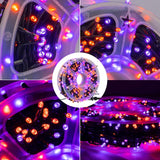 FUNPENY 164FT 500 LED Halloween Lights, 8 Modes Waterproof Plug in String Lights for Halloween Indoor Outdoor Yard Party Wedding Garden Home Decorations (Purple & Orange)